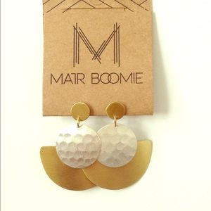 Art Deco inspired, silver and gold post earrings